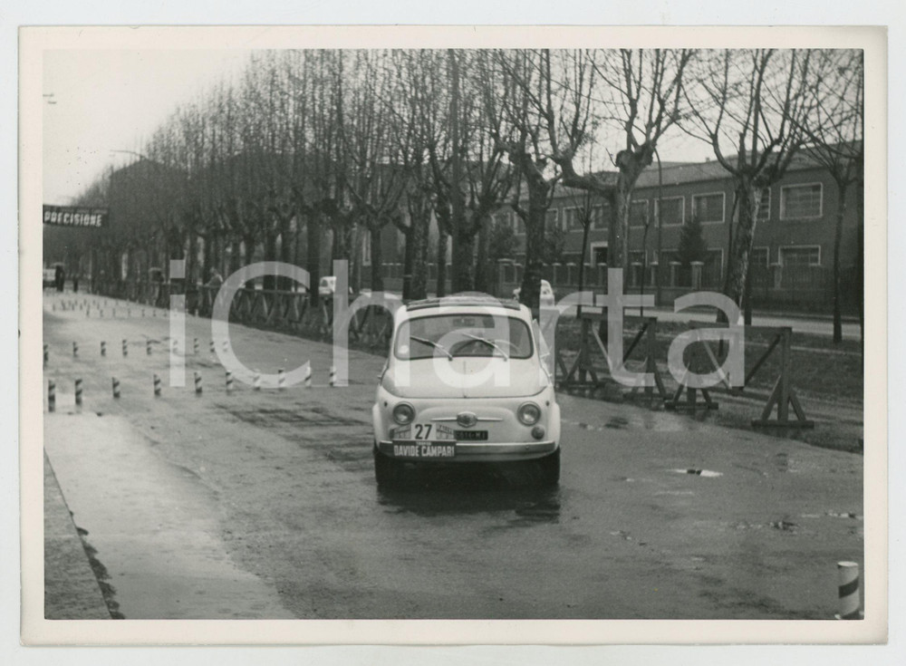 1960 ca MILANO SANREMO Trofeo Davide CAMPARI Fiat 500 in città JOLLY CLUB Rally