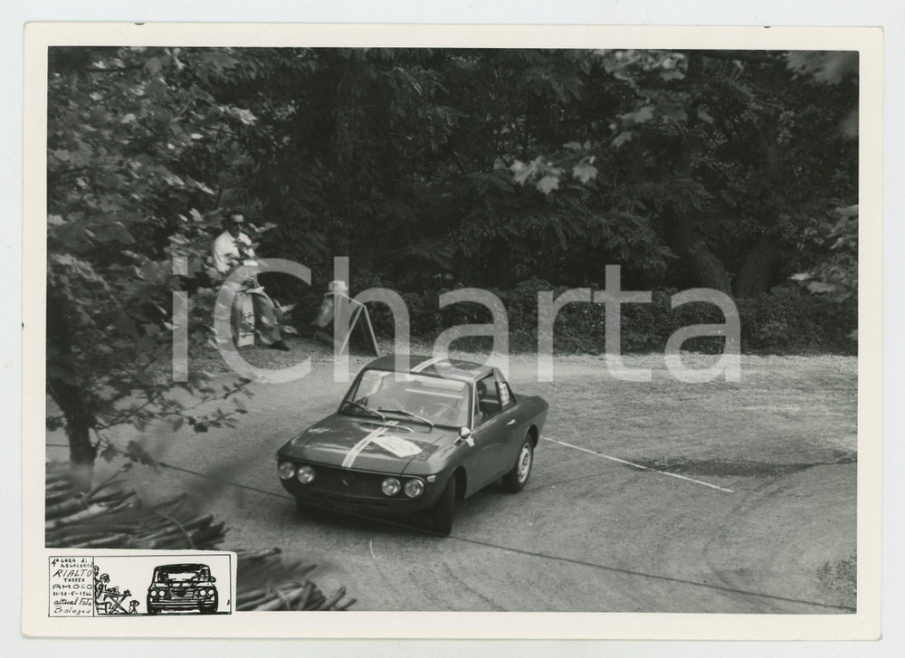 Fotografia d epoca originale 1966 4° Regolarità RIALTO Trofeo AMOCO Lancia Fulvia coupé Automobilismo Rally 1