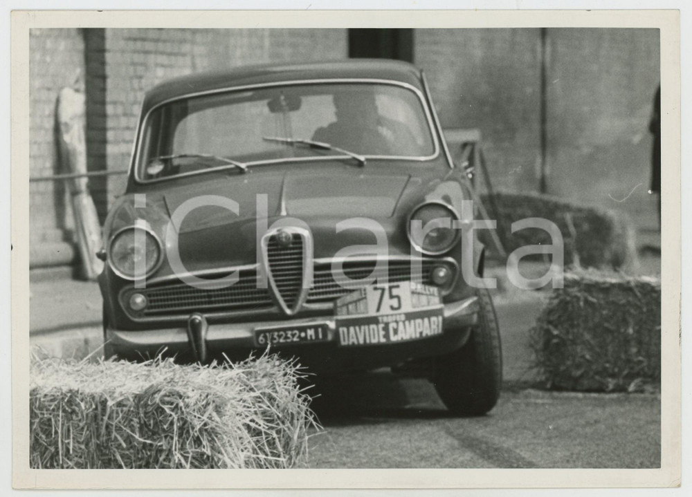 Fotografia d epoca originale 1962 MILANO  SANREMO Trofeo Davide CAMPARI Alfa Romeo Giulietta JOLLY TEAM Foto 1