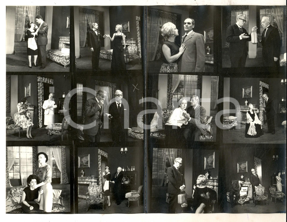 Fotografia d epoca originale 1955 ca TEATRO MILANO Delitto alle sette querce Foto di scena 12 provini 1