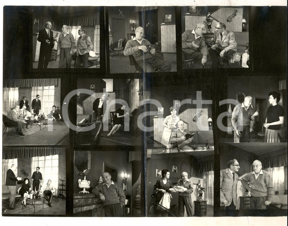 Fotografia d epoca originale 1960 ca TEATRO MILANO Colpo grosso Foto di scena 11 provini 24x18 cm 1