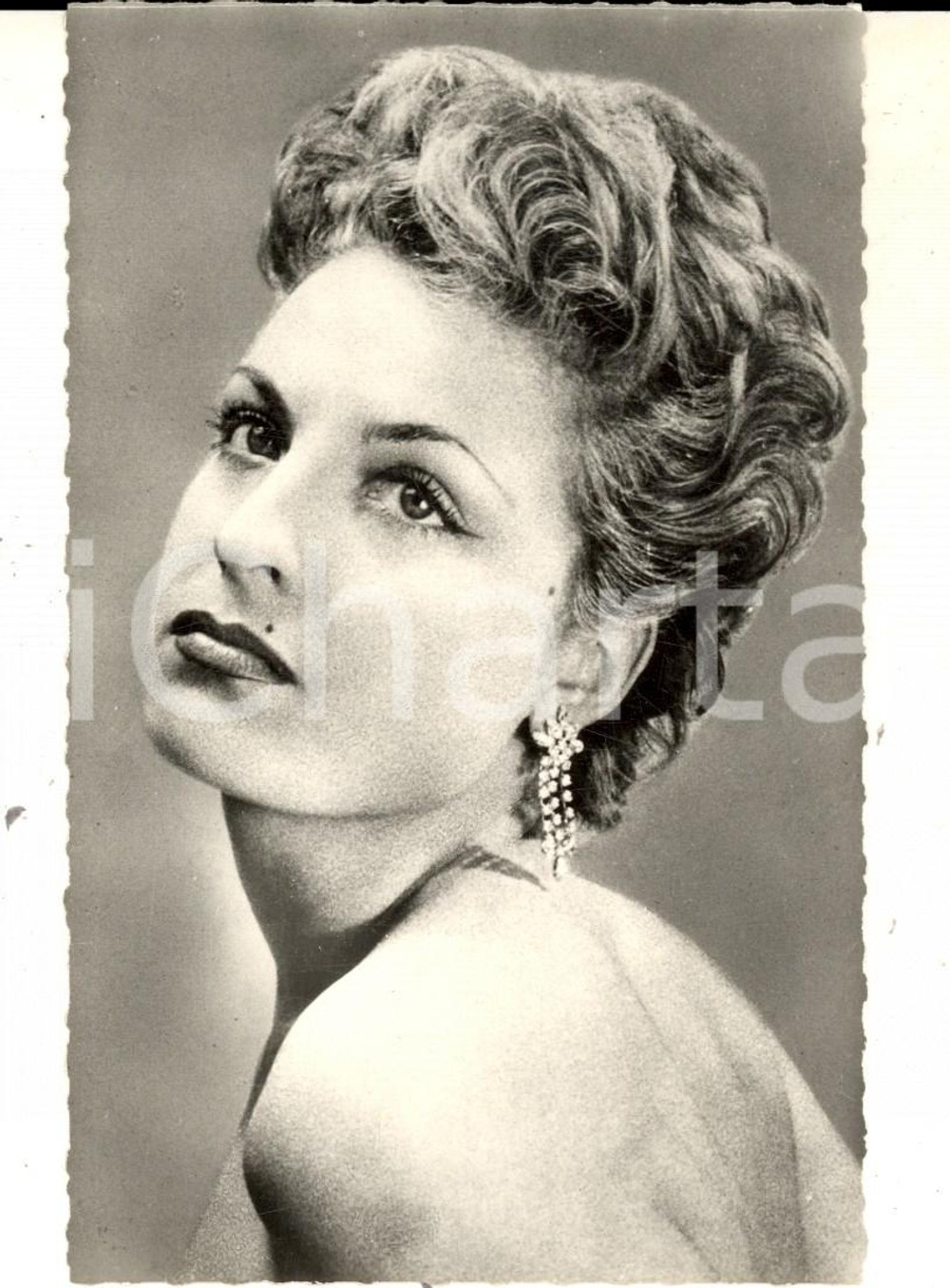 Cartolina originale da collezione 1960 ca PARIS MUSICA Ritratto della cantante Ginette ROLLAND Foto seriale 9x14 1