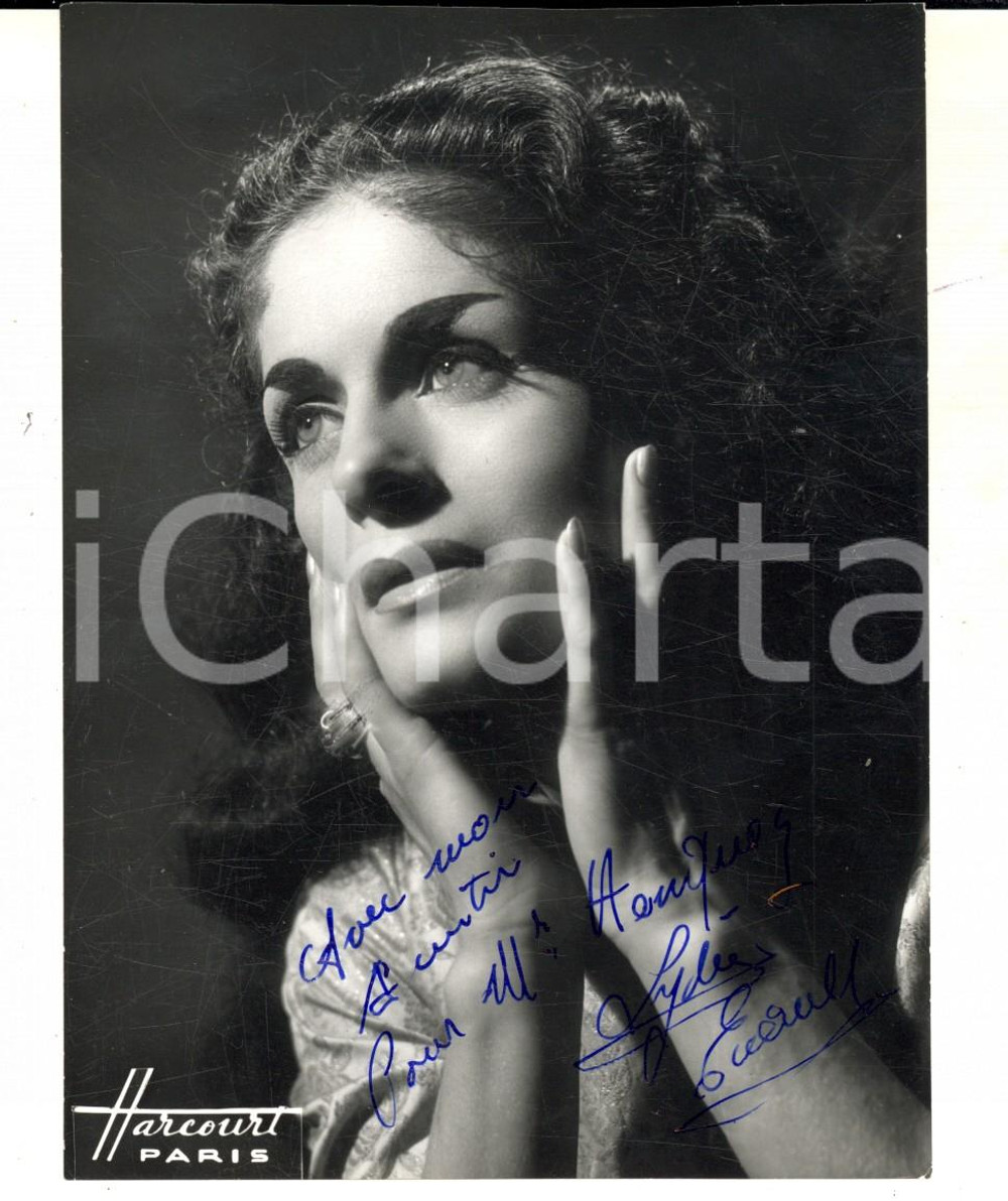 Autografo originale 1960 ca PARIS Ritratto cantante Lydie ENAULT Foto seriale con AUTOGRAFO 11x14 1