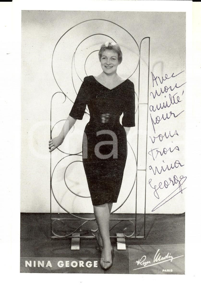 Autografo originale 1960 ca Ritratto della cantante NINA GEORGE Foto seriale con AUTOGRAFO 10x14 1