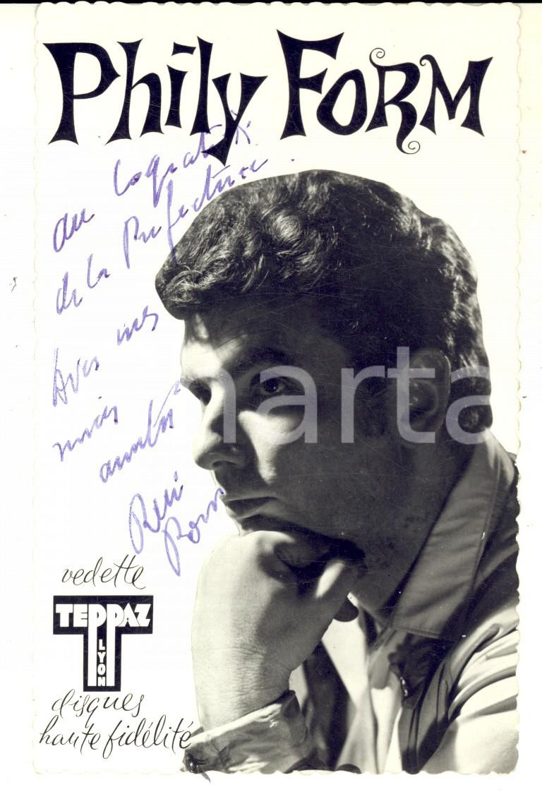 Autografo originale 1958 Portrait of PHILY FORM René Clausier Postcard TEPPAZ with AUTOGRAPH 1
