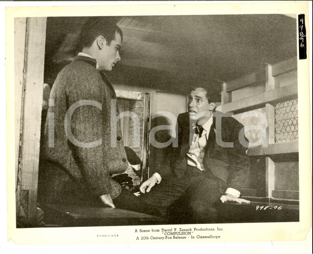 Fotografia d epoca originale 1959 CINEMA Film Compulsion Dean STOCKWELL Bradford DILLMAN Foto 24x21 cm 1