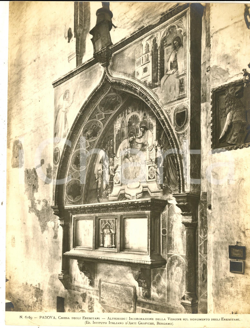 Fotografia d epoca originale 1930 ca PADOVA Chiesa degli Eremitani  Incoronazione Vergine Foto artistica 1