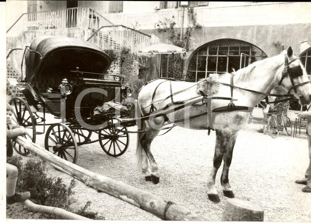 Fotografia d epoca originale 1970 ca PADOVA Un calesse storico al ristorante Foto VINTAGE 16x12 cm 1