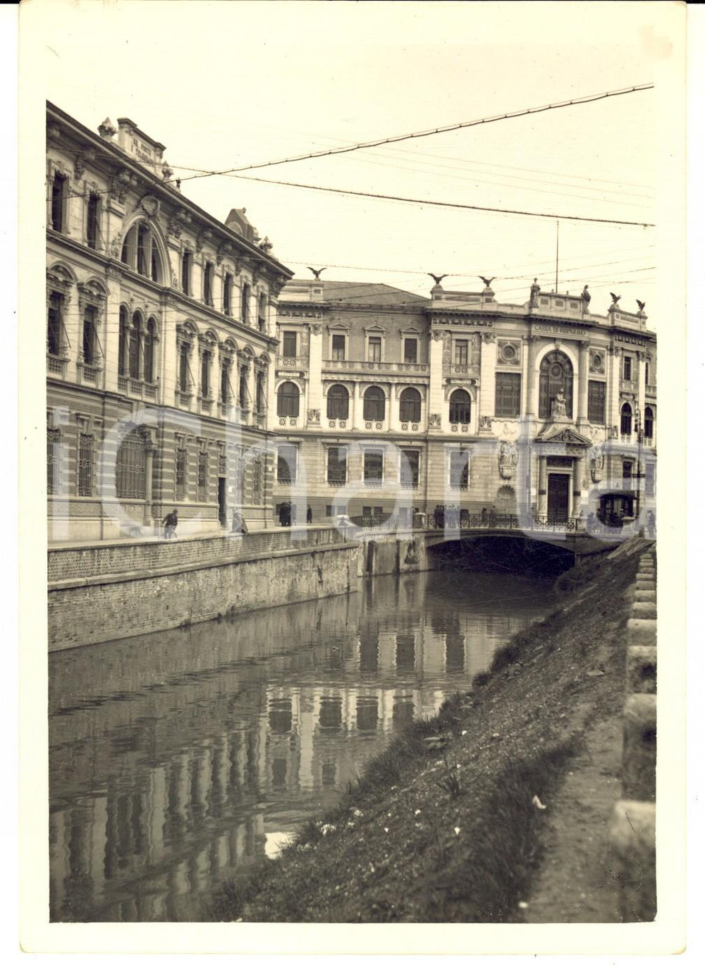 Fotografia d epoca originale 1940 ca PADOVA Veduta con Palazzo delle Poste e Cassa di Risparmio Foto 13x18 1