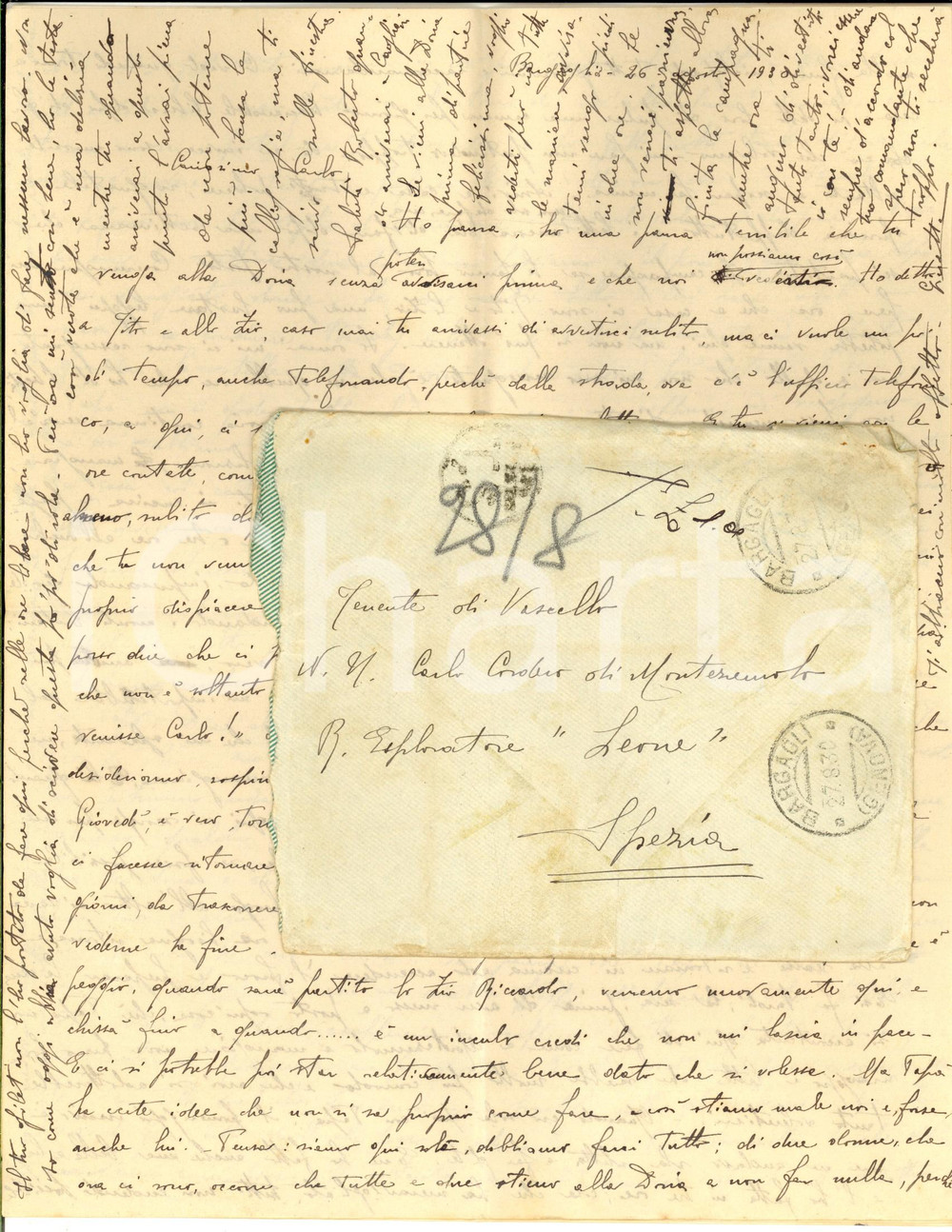 Manoscritto, lettera originale 1930 GENOVA BARGAGLI Al marchese CORDERO DI MONTEZEMOLO non va mai bene nulla 1
