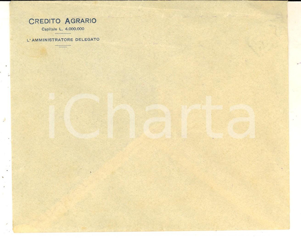 1950 ca CREDITO AGRARIO - Busta intestata VUOTA *Pubblicitaria VINTAGE