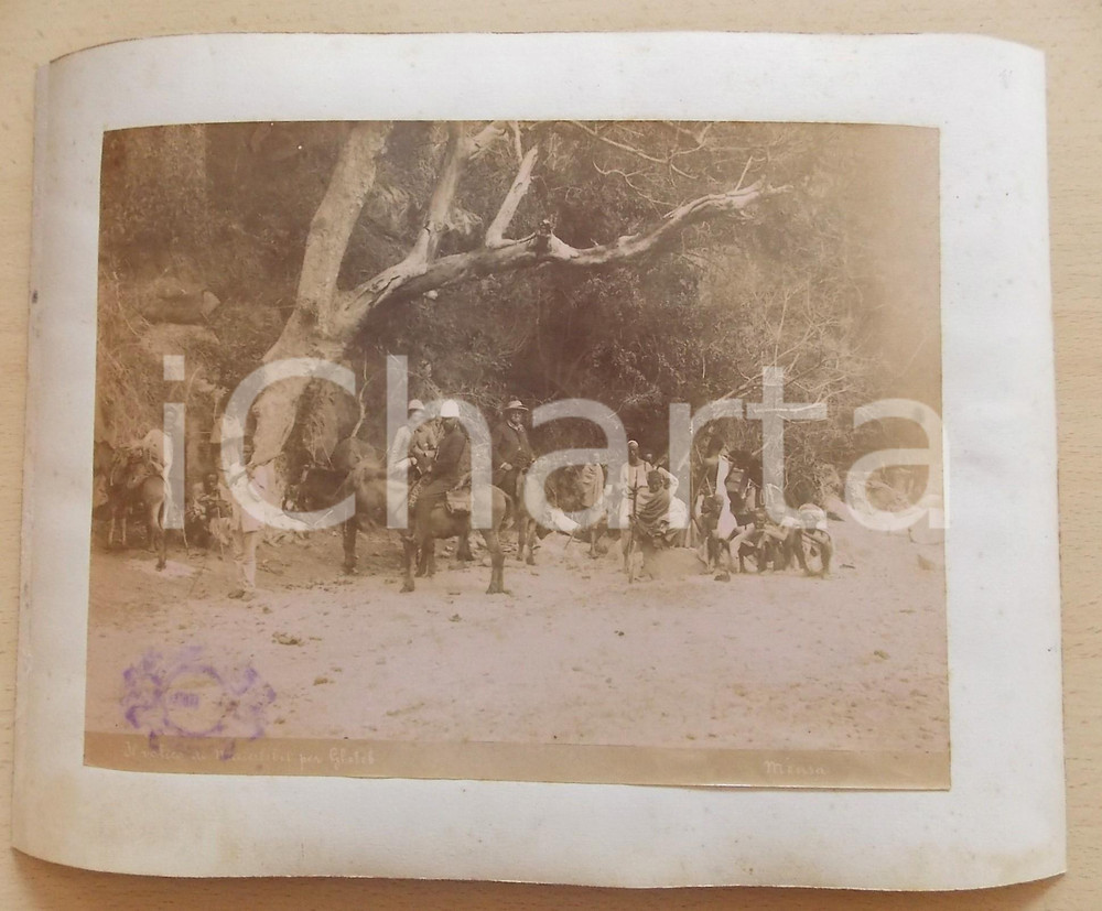 Fotografia d epoca originale 1890 ca AOI MENSA ERITREA Il valico di MAIERBEBIT per GHELEB Foto 34x22 cm 1