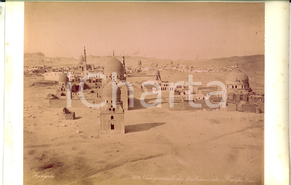 Fotografia d epoca originale 1890 ca EGYPTE Vue générale des tombeaux des Kalifes Photo Adelphoi ZANGAKI 1