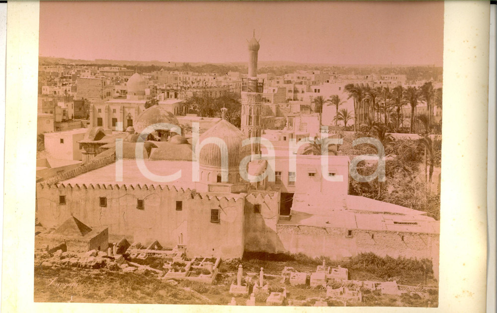 Fotografia d epoca originale 1890 ca ALEXANDRIE EGYPTE Panorama général Photo Adelphoi ZANGAKI 34x22 cm 1