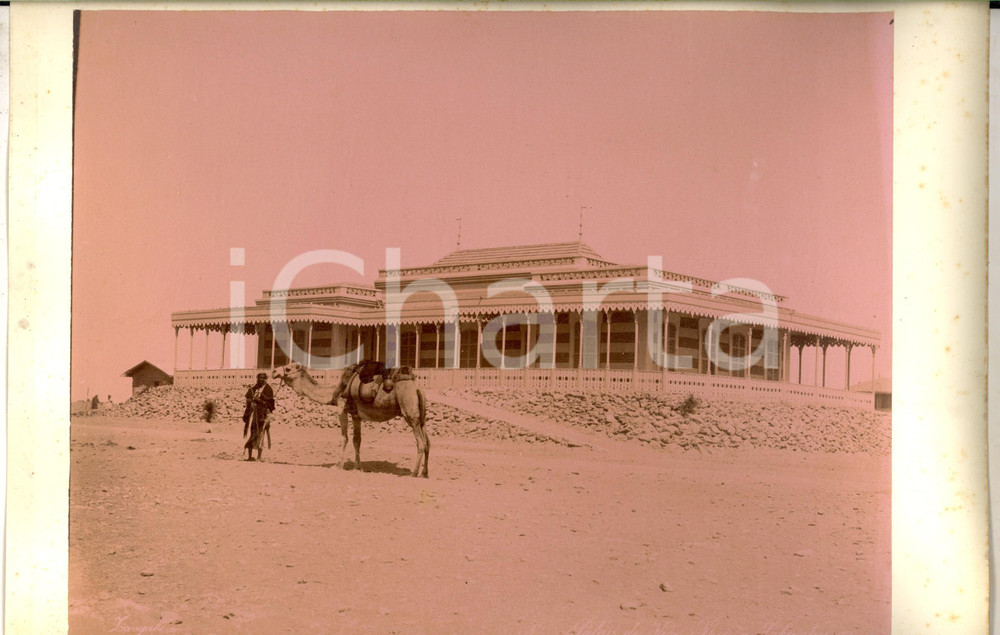 Fotografia d epoca originale 1890 ca EGYPTE Palais de Vice Roi à CHANTIER Photo Adelphoi ZANGAKI 34x22 cm 1