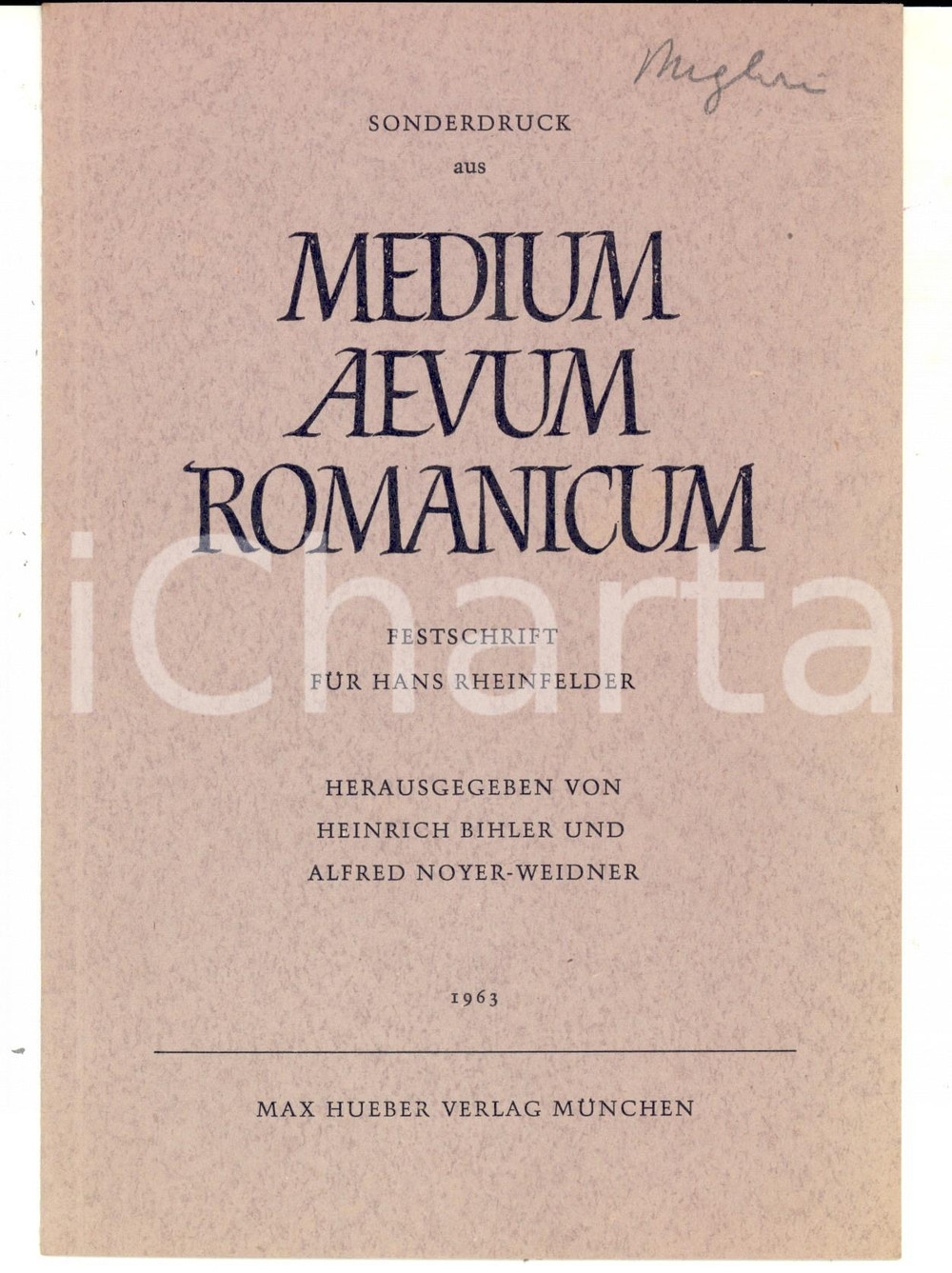 Libro, pubblicazione d epoca 1963 Bruno MIGLIORINI Il nome Giuseppe in Italia INVIO AUTOGRAFO 8 pp. 1