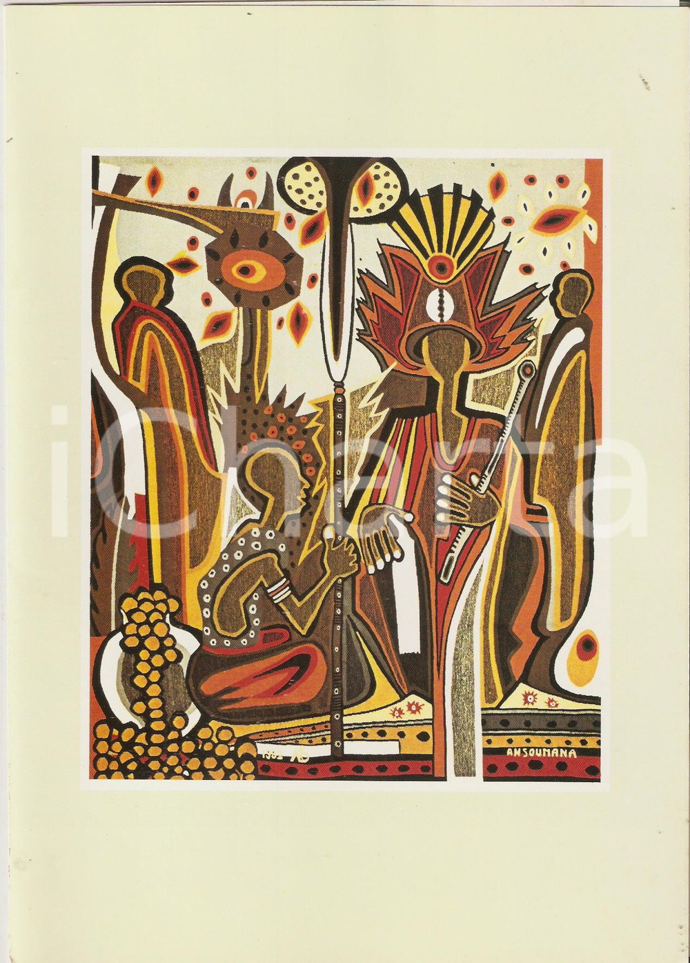 Oggetto da collezione cartaceo 1982 AIR AFRIQUE Menù pubblicitario ESCALE DE PARIS 16x22 cm 1