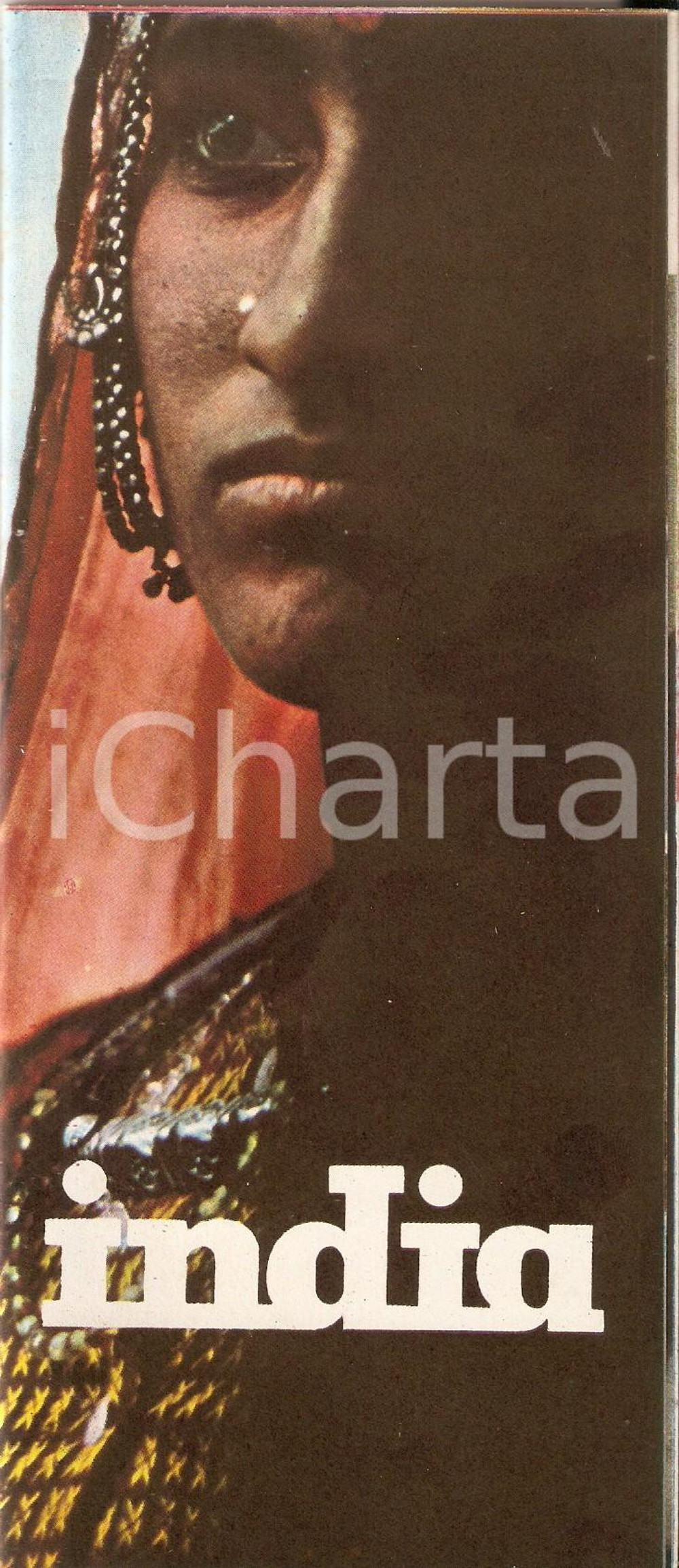 Materiale pubblicitario d’epoca 1970 ca INDIA PIeghevole ILLUSTRATO India Tourism Development 9x21 cm 1