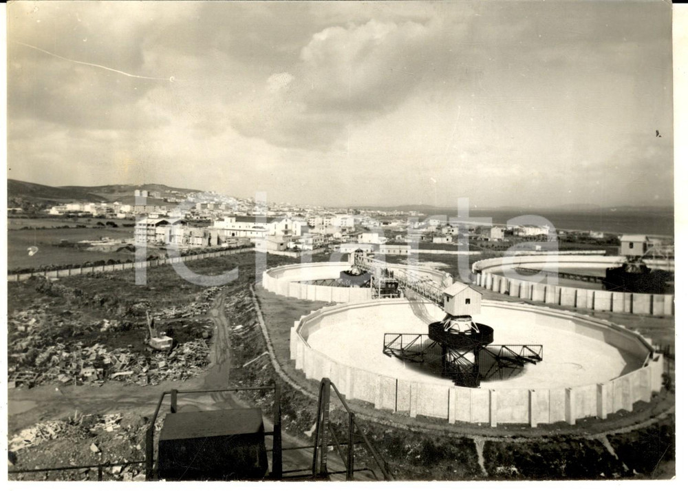 Fotografia d epoca originale 1966 PORTOVESME Panorama della centrale elettrica dall alto Foto 18x13 cm 1