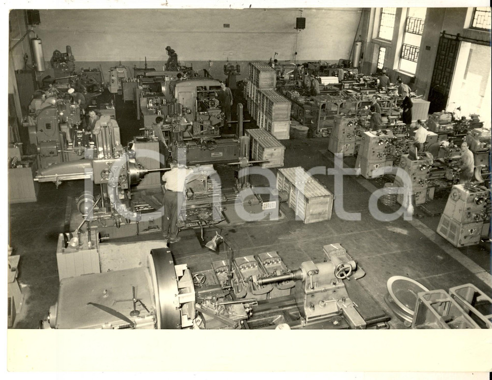 Fotografia d epoca originale 1960 ca PARMA Ditta Tito MANZINI  Reparto macchine utensili Foto 24x18 cm 1