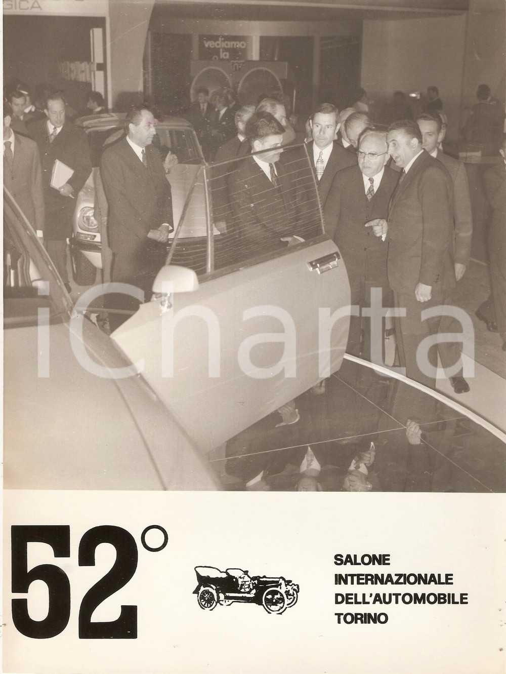 Fotografia d epoca originale 1970 SALONE DELL AUTO DI TORINO Ministro Silvio GAVA ammira CITROEN SM Foto 1