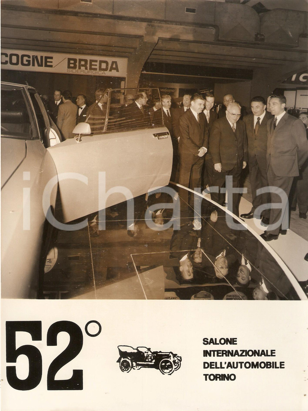 Fotografia d epoca originale 1970 SALONE DELL AUTO DI TORINO Ministro Silvio GAVA guarda CITROEN SM Foto 1
