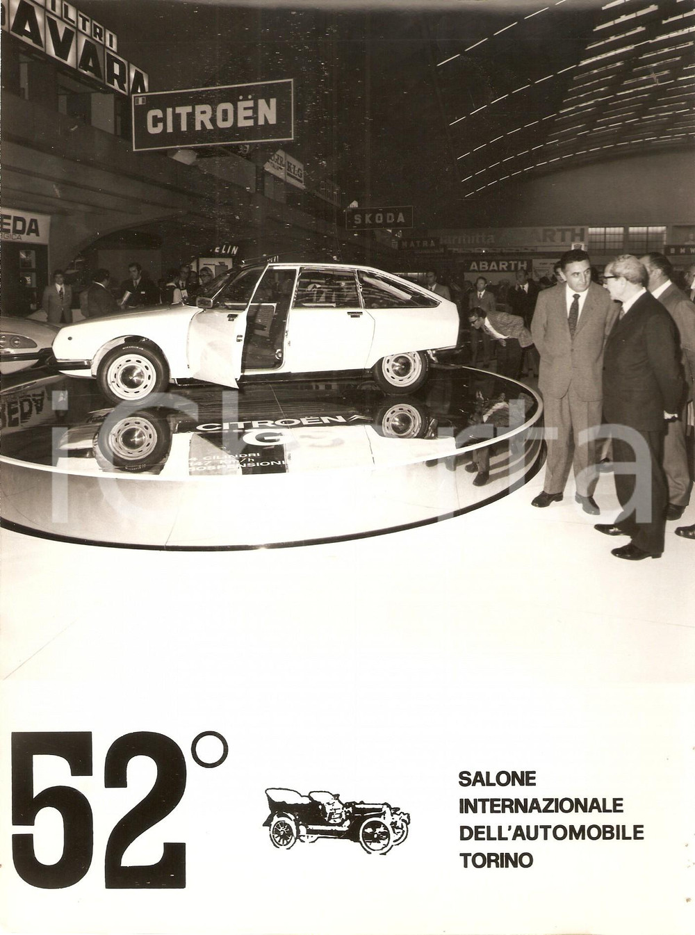 Fotografia d epoca originale 1970 SALONE DELL AUTO DI TORINO Esposizione della CITROEN GS CLUB Foto 18x24 cm 1