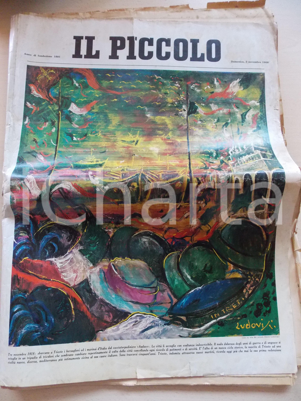 Giornale, rivista storica 1968 TRIESTE  IL PICCOLO Numero per i 50 anni GUERRA DI REDENZIONE 44x60 cm 1