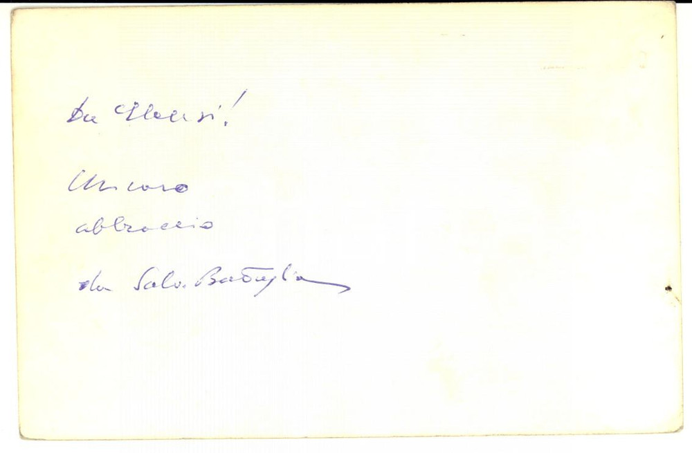 Autografo originale 1960 ca ELEUSIS GRECIA Cartolina di Salvatore BATTAGLIA a un collega AUTOGRAFO 1