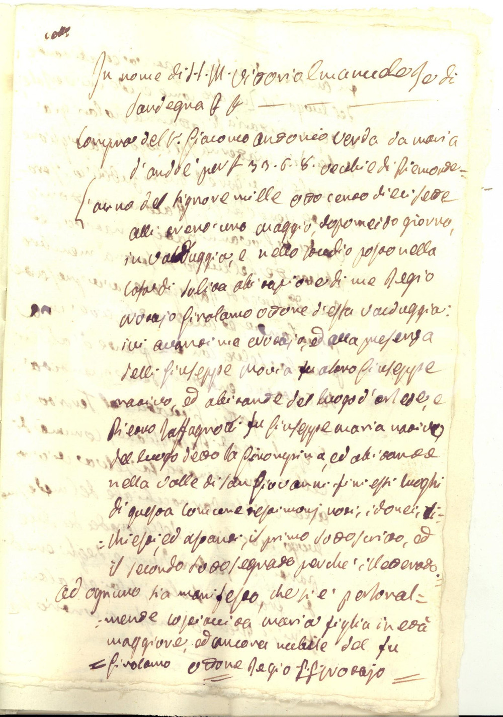 Documento originale, autentico 1817 RASTIGLIONE Maria D ANDRE  vende piccola selva a Giacomo Antonio VERDA 1
