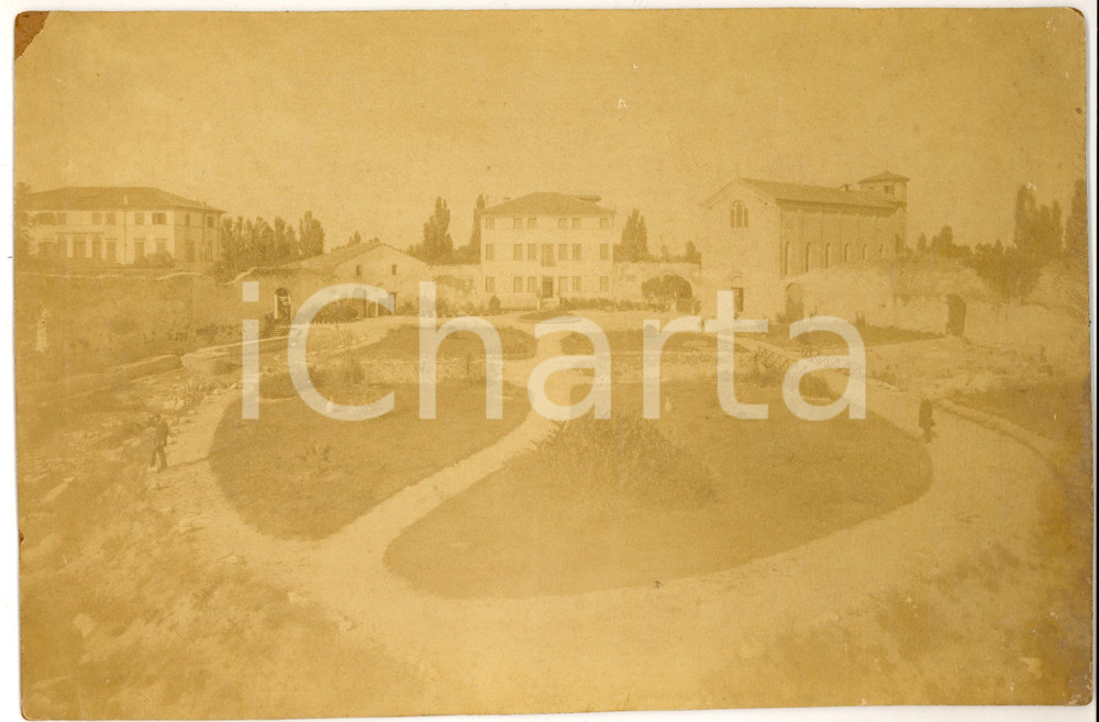 Fotografia d epoca originale 1920 ca PADOVA Veduta dall alto dei Giardini dell ARENA Foto ANIMATA 31x20 cm 1