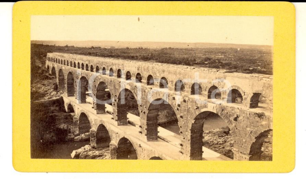 Fotografia d epoca originale 1876 NIMES FRANCE Vue panoramique de l  aqueduc romain Photo CDV VINTAGE 1