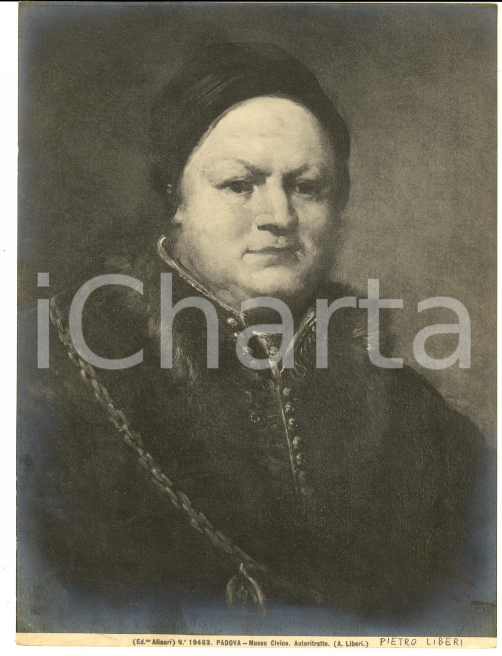 1930 ca PADOVA Museo Civico - Autoritratto Pietro LIBERI *Foto ALINARI 20x24 cm
