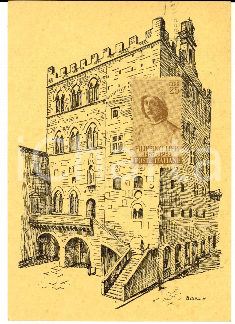 Cartolina originale da collezione 1968 STORIA POSTALE PRATO 1 Mostra Filatelica  Cartolina annullo FDC L. 25 1