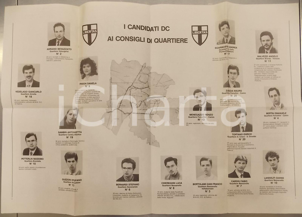 Giornale, rivista storica 1985 PADOVA GIOVANI Movimento giovanile DC presenta candidati a elezioni Rivista 1