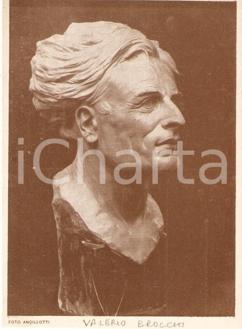 Giornale, rivista storica 1950 ca MILANO Busto di Gino MARINUZZI Scultore Valerio BROCCHI  Cartolina FG 1