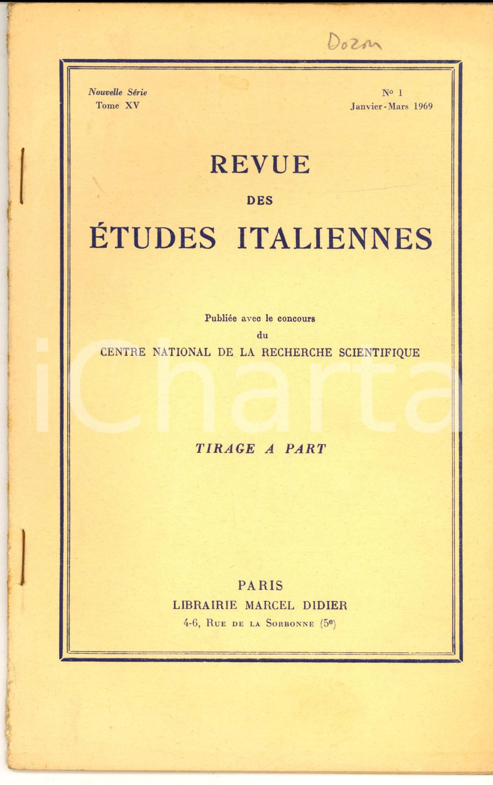 Libro, pubblicazione d epoca 1969 Marthe DOZON Le thÃ¨me de la louve et des loups dans la Divine ComÃ©die 1