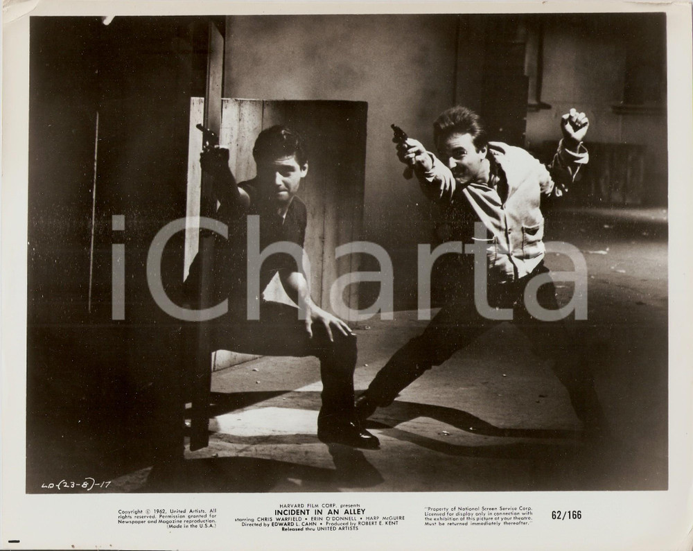 Fotografia d epoca originale 1962 INCIDENT IN AN ALLEY Thieves shoot police  Movie by Edward L. CAHN Photo 1