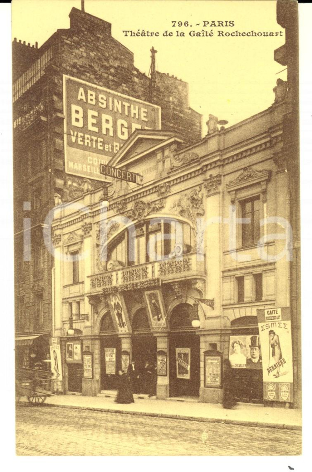 Cartolina originale da collezione 1910 ca PARIS ThÃ©Ã¢tre de la GaitÃ© Rochechouart  Carte postale VINTAGE FP NV 1