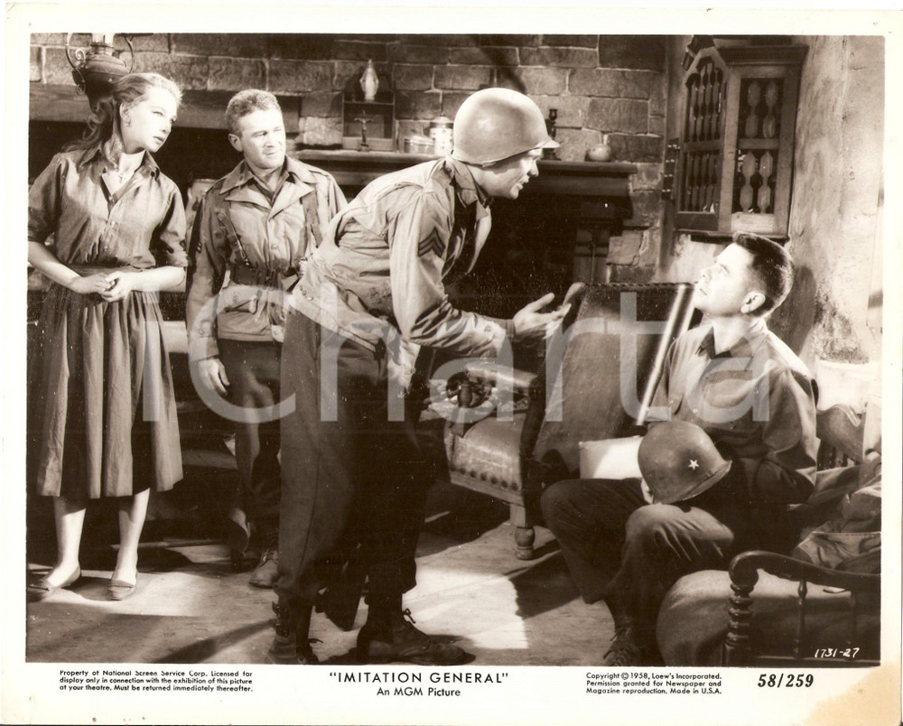 Fotografia d epoca originale 1958 IMITATION GENERAL Glenn FORD Taina ELG Movie by George MARSHALL Foto 25x20 1
