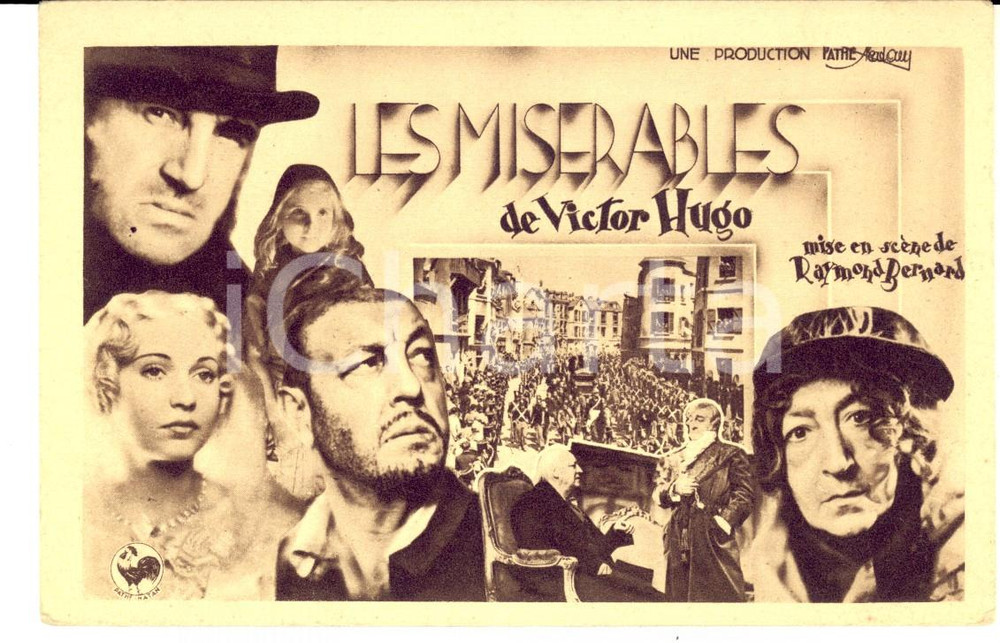 Cartolina originale da collezione 1934 CINEMA FILM Les misÃ©rables  Raymond BERNARD Carte postale FP NV 1