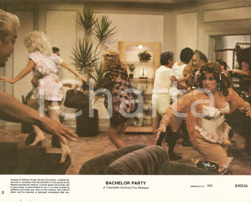 Fotografia d epoca originale 1984 BACHELOR PARTY Movie by Neal ISRAEL Chaos at the party Foto seriale 25x20 1
