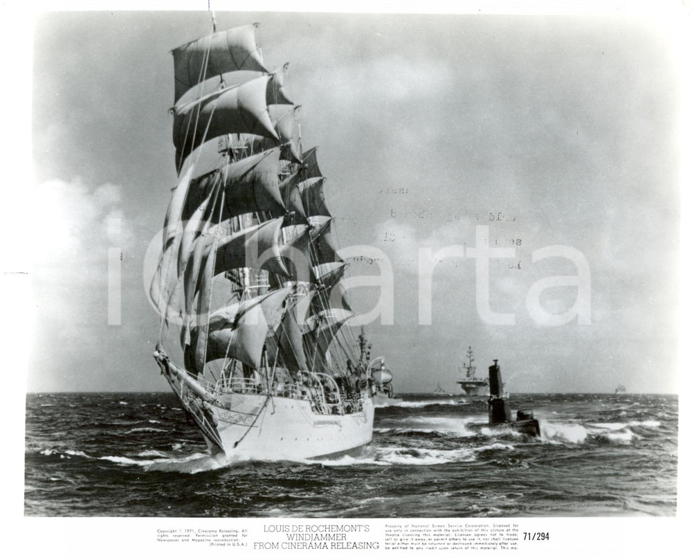 Fotografia d epoca originale 1958 WINDJAMMER Landscape of vessel by Louis De ROCHEMONT Photo REPRINT 1971 1