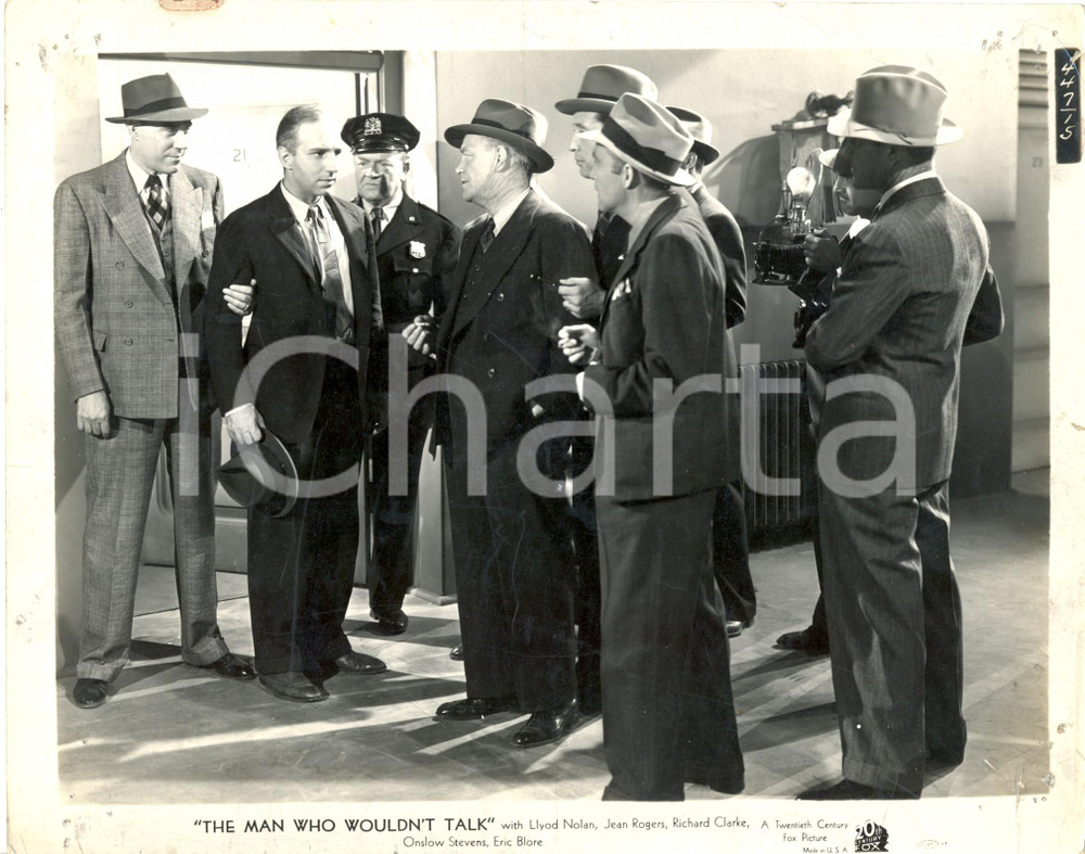 Fotografia d epoca originale 1940 THE MAN WHO WOULDN T TALK Policemen arrest Llyod NOLAN Movie David BURTON 1