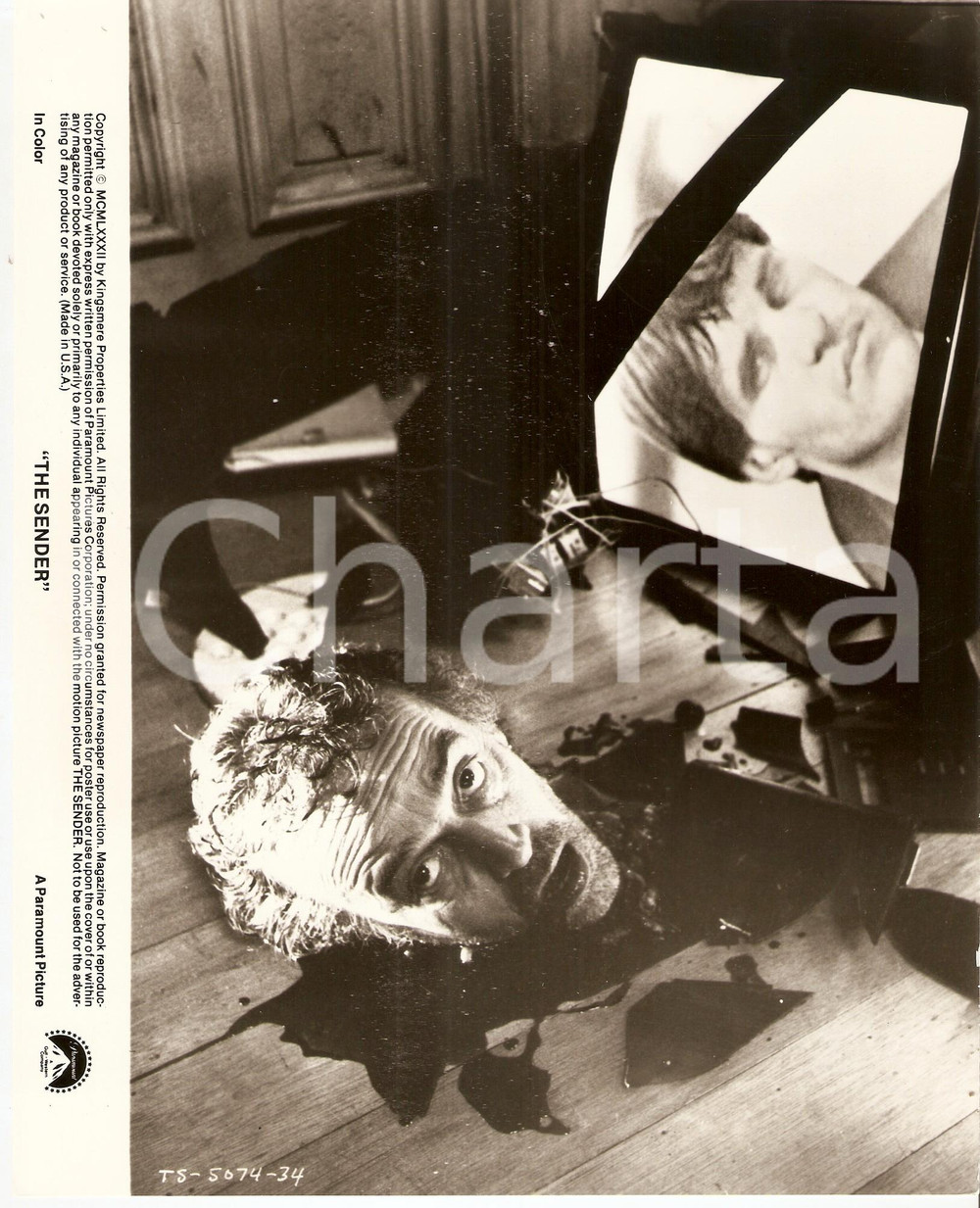 Fotografia d epoca originale 1982 THE SENDER Zeljko IVANEK Paul FREEMAN  Movie by Roger CHRISTIAN Photo 1