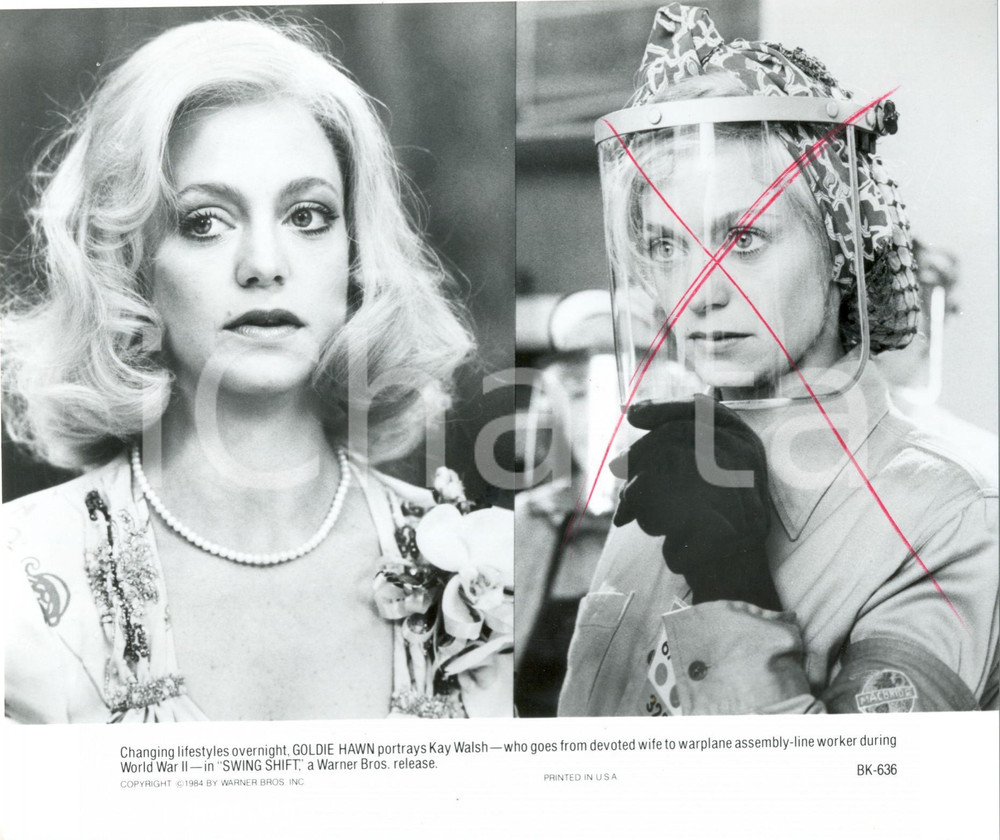 Fotografia d epoca originale 1984 SWING SHIFT Goldie HAWN double portrait  Movie by Jonathan DEMME Photo 1