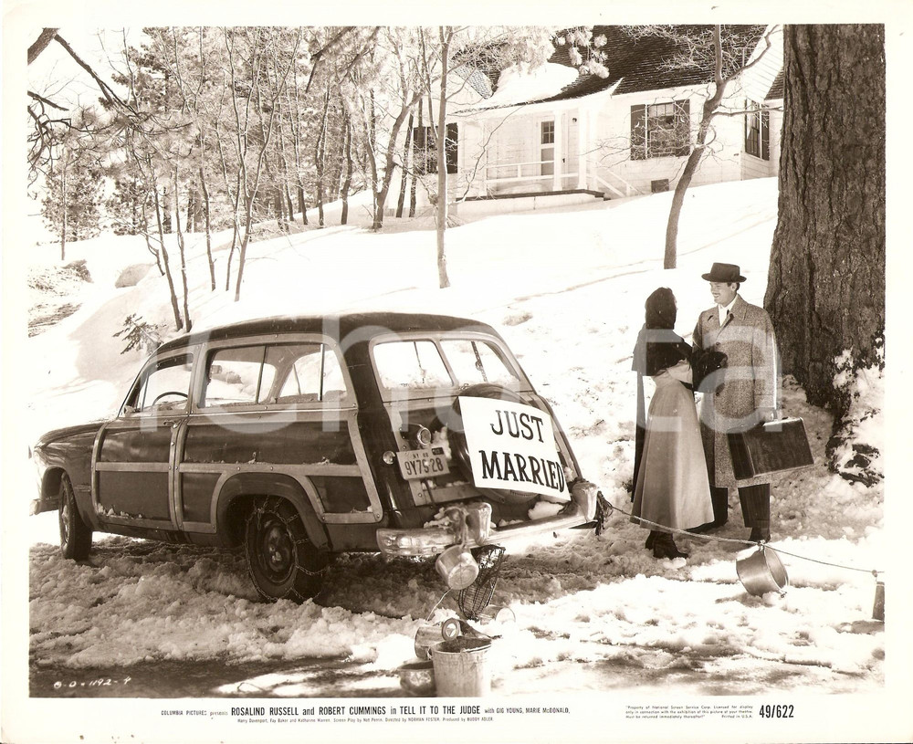 Fotografia d epoca originale 1949 TELL IT TO THE JUDGE Gig YOUNG with just married car Movie by Norman FOSTER 1