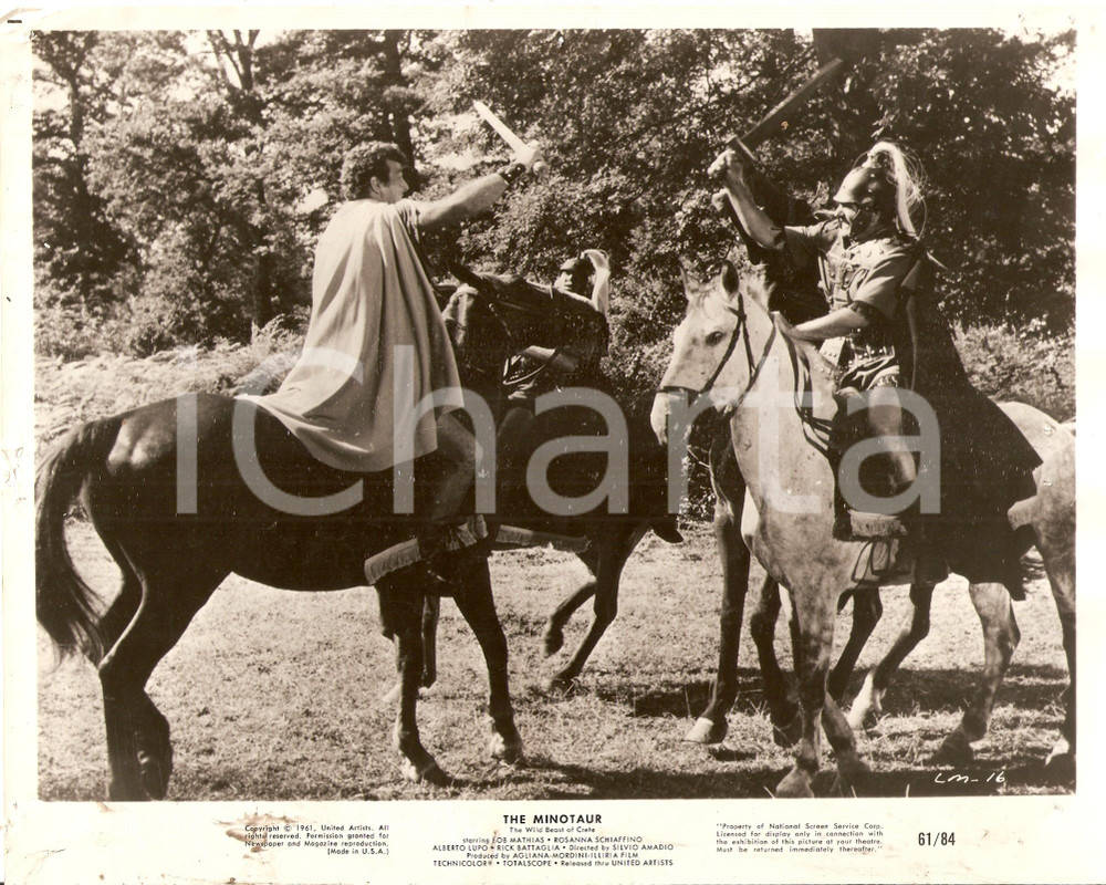 Fotografia d epoca originale 1960 THE MINOTAUR Battle between centaurs  Movie by Silvio AMADIO Foto 25x20 cm 1
