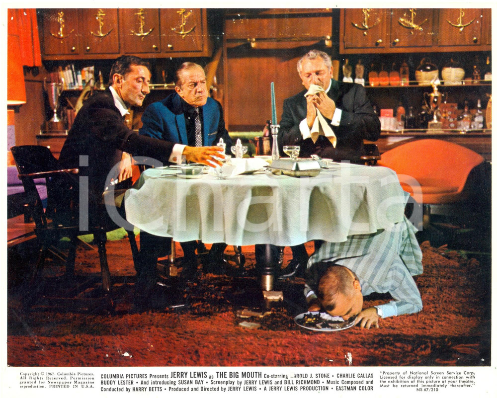 Fotografia d epoca originale 1967 THE BIG MOUTH Mobsters at luncheon  Movie by Jerry LEWIS Foto seriale 1