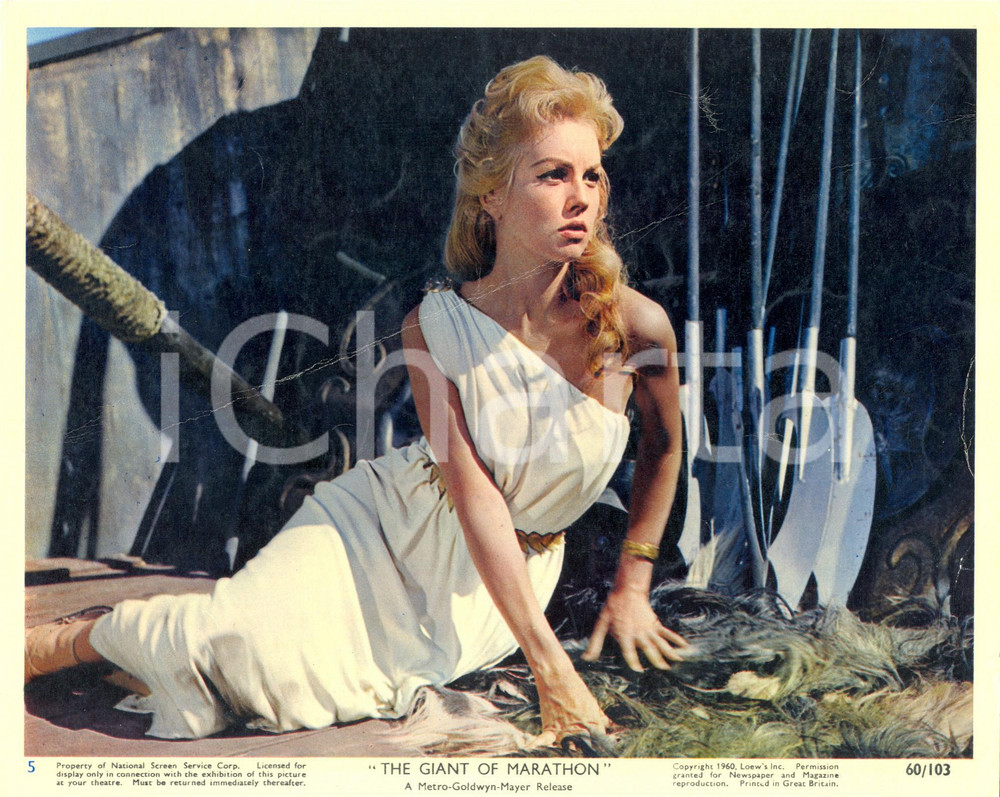 Fotografia d epoca originale 1960 THE GIANT OF MARATHON MylÃ¨ne DEMONGEOT Movie Jacques TOURNEUR Foto seriale 1